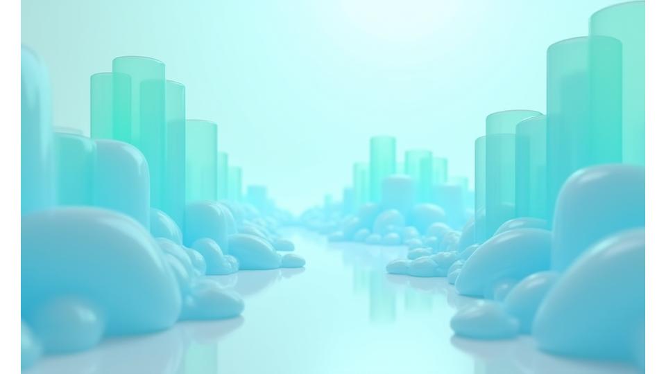 Abstract depiction of digital privacy and agreement with calm, interlocking shapes.